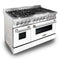 ZLINE KITCHEN AND BATH RAWMGR48 ZLINE 48 in. 6.0 cu. ft. Electric Oven and Gas Cooktop Dual Fuel Range with Griddle and White Matte Door in Stainless Steel (RA-WM-GR-48)