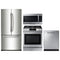 Samsung 4 Piece Kitchen Appliances Package with French Door Refrigerator, Gas Range, Dishwasher and Over the Range Microwave in Stainless Steel RF18HFENBSR-NX60T8711SS-DW80R5060US-ME19R7041FS