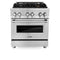 ZLINE KITCHEN AND BATH RABRGR30 ZLINE 30 in. 4.0 cu. ft. Electric Oven and Gas Cooktop Dual Fuel Range with Griddle and Brass Burners in Stainless Steel (RA-BR-GR-30)