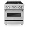 ZLINE KITCHEN AND BATH RASSNGR30 ZLINE 30 in. 4.0 cu. ft. Electric Oven and Gas Cooktop Dual Fuel Range with Griddle in Fingerprint Resistant Stainless (RAS-SN-GR-30)
