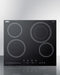 SUMMIT CR4B23T5B 230v 4-burner Cooktop In Black Ceramic Schott Glass With Digital Touch Controls and an Extra Large 8" Dual Cooking Element