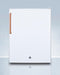 SUMMIT FF28LWHTBC Compact All-refrigerator With Automatic Defrost, Pure Copper Handle, Front-mounted Lock, and White Finish