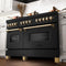 ZLINE KITCHEN AND BATH RABZ60G ZLINE Autograph Edition 60" 7.4 cu. ft. Dual Fuel Range with Gas Stove and Electric Oven in Black Stainless Steel with Accents (RABZ-60) [Color: Gold]