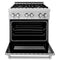 ZLINE KITCHEN AND BATH RASSNGR30 ZLINE 30 in. 4.0 cu. ft. Electric Oven and Gas Cooktop Dual Fuel Range with Griddle in Fingerprint Resistant Stainless (RAS-SN-GR-30)