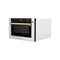 ZLINE KITCHEN AND BATH MWDZ1HCB ZLINE Autograph Edition 24" 1.2 cu. ft. Built-in Microwave Drawer with a Traditional Handle in Stainless Steel and Champagne Bronze Accents (MWDZ-1-H-CB)