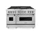 ZLINE KITCHEN AND BATH RABRGR48 ZLINE 48 in. 6.0 cu. ft. Electric Oven and Gas Cooktop Dual Fuel Range with Griddle and Brass Burners in Stainless Steel (RA-BR-GR-48)