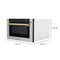ZLINE KITCHEN AND BATH MWDZ1HCB ZLINE Autograph Edition 24" 1.2 cu. ft. Built-in Microwave Drawer with a Traditional Handle in Stainless Steel and Champagne Bronze Accents (MWDZ-1-H-CB)
